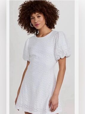 Free People Apricot Rose Mini Dress. Eyelet dress